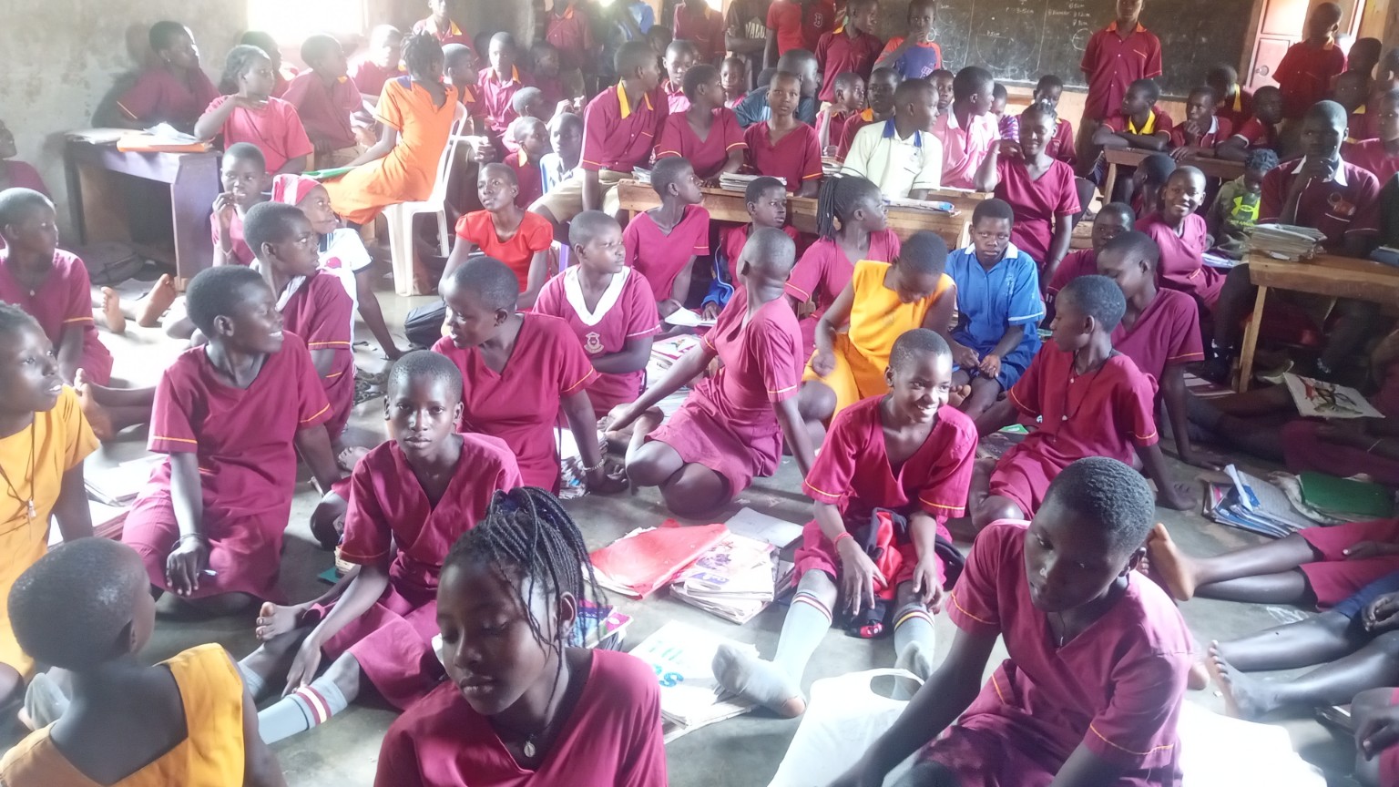 Learners studying in a classroom